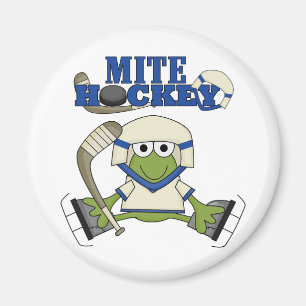 Aimant T-shirts et cadeaux bleus d'hockey d'acarides