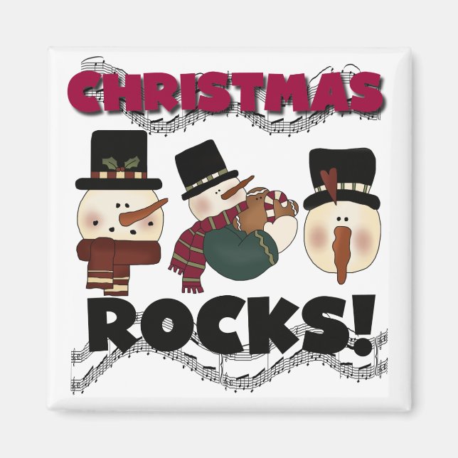Aimant T-shirts et cadeaux Christmas Rocks (Devant)