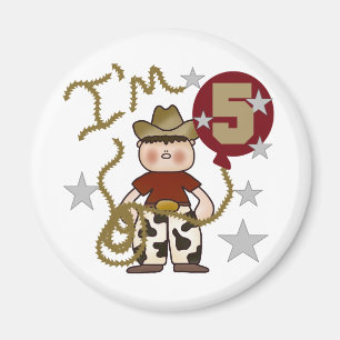 Aimant T-shirts et cadeaux Cowboy 5e anniversaire
