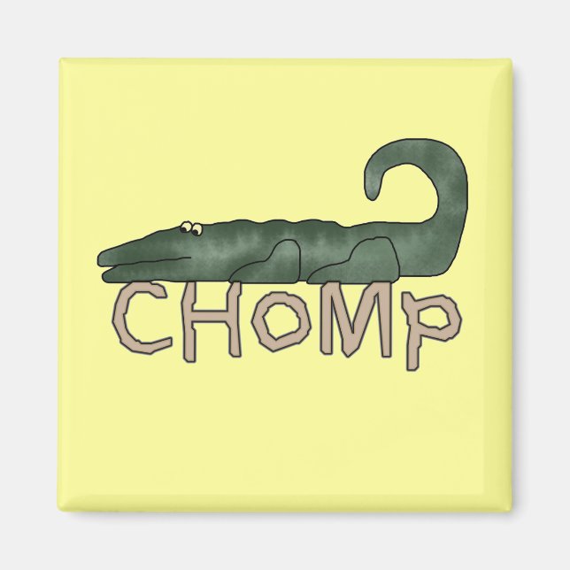 Aimant T-shirts et cadeaux d'alligator de mastication bru (Devant)