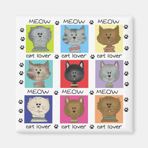 Aimant T-shirts et cadeaux d'amoureux des chats de Meow