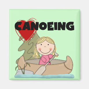 Aimant T-shirts et cadeaux de canoë-kayak de coeur