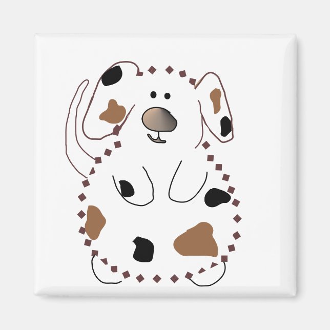 Aimant T-shirts et cadeaux de chien de bande dessinée (Devant)