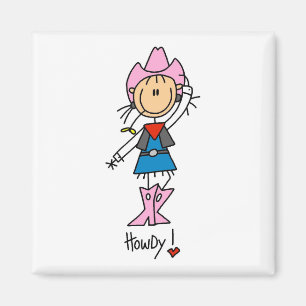Aimant T-shirts et cadeaux de cow-girl en bâtonnets