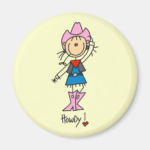 Aimant T-shirts et cadeaux de cowgirl en bâtonnets