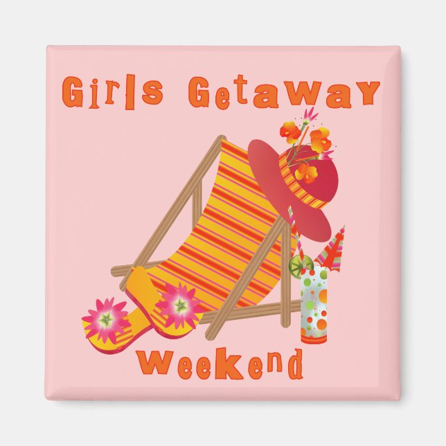 Aimant T-shirts et cadeaux de fin de semaine pour filles (Devant)