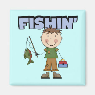 Aimant T-shirts et cadeaux de garçon de Fishin