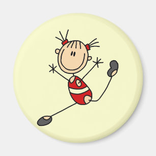 Aimant T-shirts et cadeaux de gymnaste Stick Girl