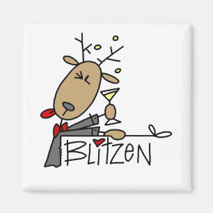 Aimant T-shirts et cadeaux de Noël de renne de Blitzen