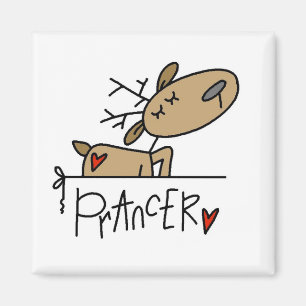 Aimant T-shirts et cadeaux de Noël de renne de Prancer