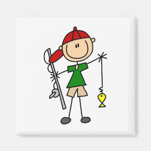 Aimant T-shirts et cadeaux de pêche à figure bâton