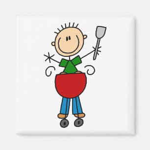 Aimant T-shirts et cadeaux de personnage bâton Barbeque
