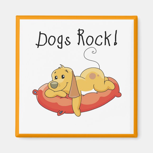 Aimant T-shirts et cadeaux de roche de chiens (Devant)