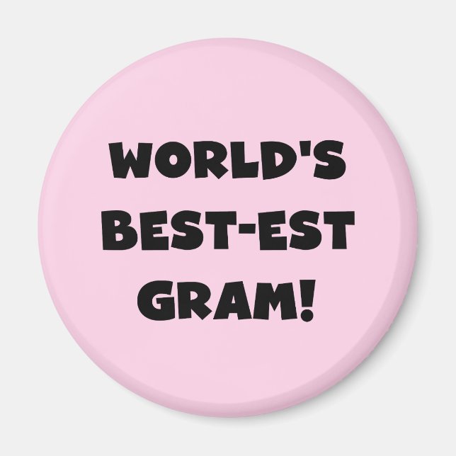 Aimant T-shirts et cadeaux des textes de noir de gramme (Devant)