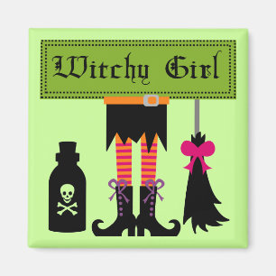 Aimant T-shirts et cadeaux d'Halloween Witchy Girl