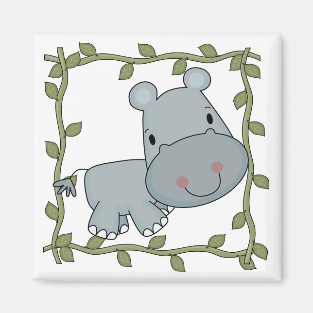 Aimant T-shirts et cadeaux d'hippopotame de bébé (Devant)