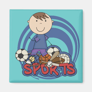 Aimant T-shirts et cadeaux du football de garçon de