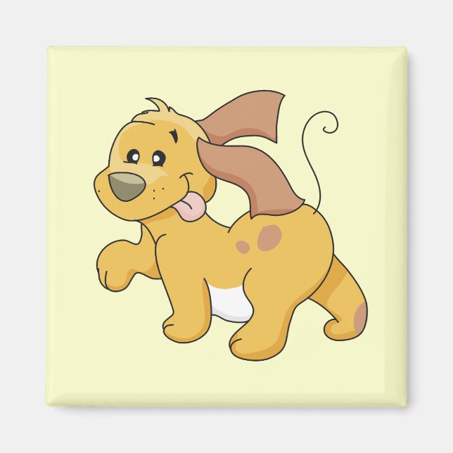 Aimant T-shirts et cadeaux heureux de chien de Brown (Devant)