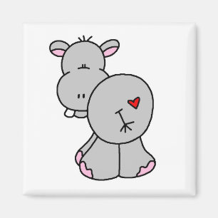 Aimant T-shirts et cadeaux heureux d'hippopotame