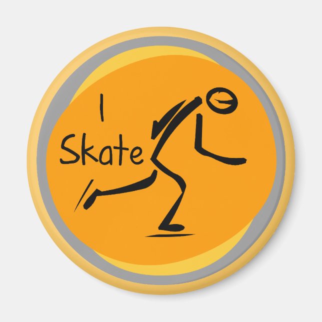 Aimant T-shirts et cadeaux I Patinage (Devant)