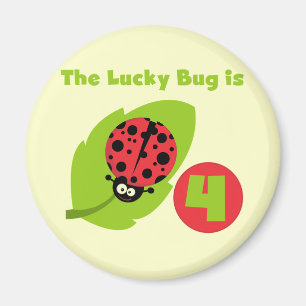 Aimant T-shirts et cadeaux Lucky Bug 4th Birthday
