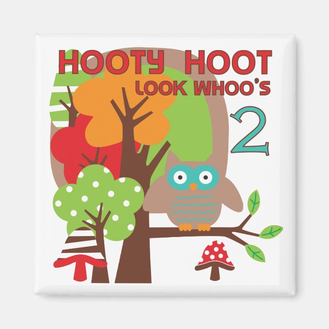 Aimant T-shirts et cadeaux Owl 2nd Birthday (Devant)