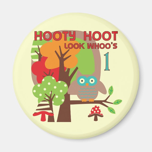 Aimant T-shirts et cadeaux Owl First Birthday (Devant)