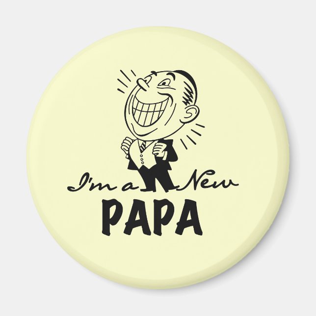 Aimant T-shirts et cadeaux pour papa nouveau souriant (Devant)