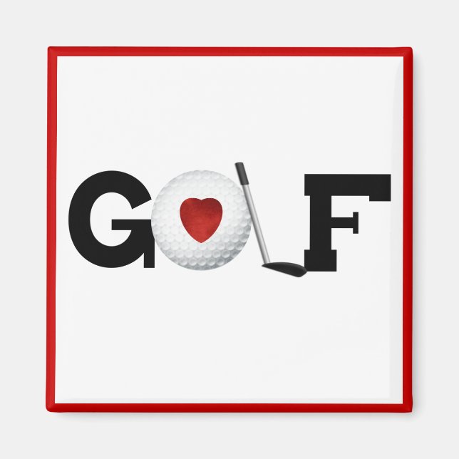 Aimant T-shirts et cadeaux Red Heart Golf (Devant)