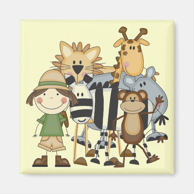 Aimant T-shirts et cadeaux Safari Girl (Devant)