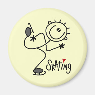 Aimant T-shirts et cadeaux simples de patinage sur glace