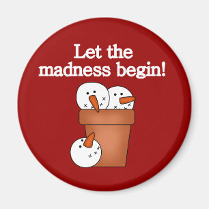 Aimant T-shirts et cadeaux Snowman Holiday Madness