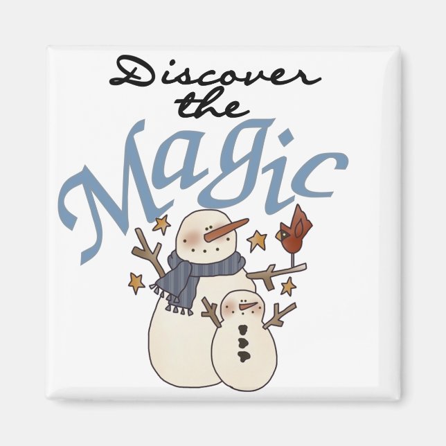 Aimant T-shirts et cadeaux Snowman Magic (Devant)