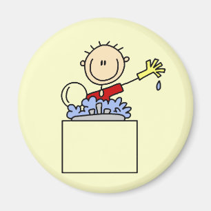 Aimant T-shirts et Cadeaux Stick Figure Faisant la Vaisse