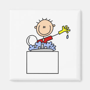 Aimant T-shirts et Cadeaux Stick Figure Faisant la Vaisse
