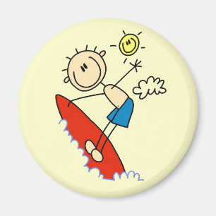 Aimant T-shirts et Cadeaux Stick Figure Surfer Boy