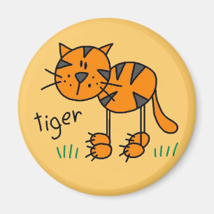 Aimant T-shirts et cadeaux Stick Figure Tiger