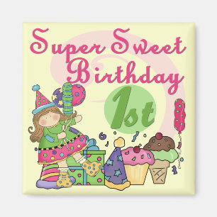 Aimant T-shirts et cadeaux Super Sweet 1er anniversaire