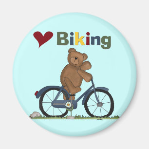 Aimant T-shirts faisants du vélo et cadeaux d'amour bleu