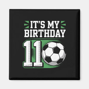 Aimant T-shirts pour garçon d'anniversaire 11 Football C'
