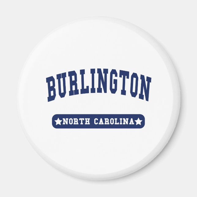 Aimant T-shirts style Burlington North Carolina College (Devant)