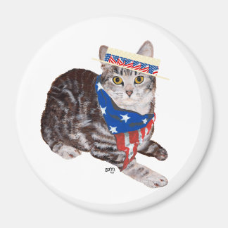 Aimant Tabby Cat Patriotique Américain Shorthair