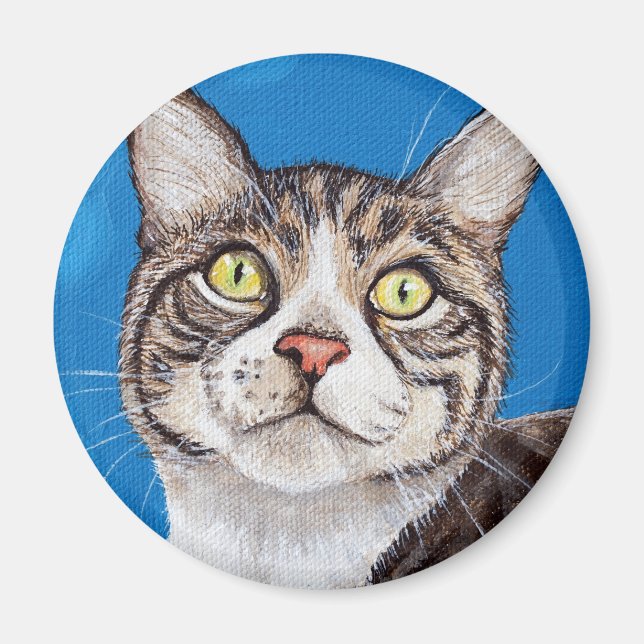 Aimant Tabby Cat Peinture (Devant)