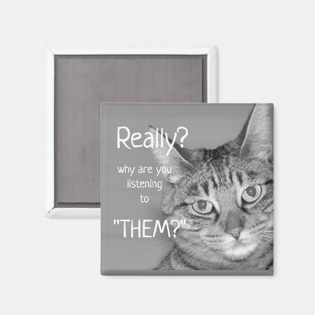 Aimant Tabby Cat, Vraiment ? Pourquoi leur écoutez-vous ? (Recto/Verso)