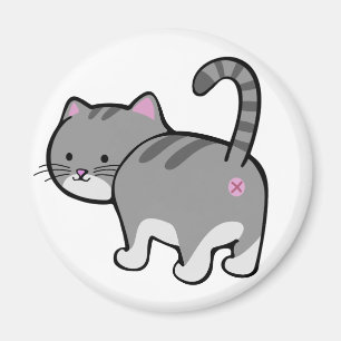 Aimant tabby gris fat