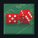 Aimant Table de craps avec dés Las Vegas<br><div class="desc">~ Cet aimant carré est également disponible en forme ronde. Les boutons ronds sont disponibles en plusieurs options de taille. ~~~~~~ Au magasin *Las Vegas Icons*, vous trouverez des designs incluant certains des sites les plus populaires de Las Vegas, y compris l'Affiche de bienvenue Las Vegas, des puces de poker...</div>