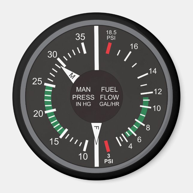 Aimant Tableau de bord de l'avion à pression et flux de c (Devant)