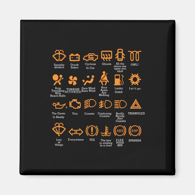 Aimant Tableau de bord Icônes Café Mug Car Guy Voiture Lo (Devant)