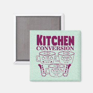 AIMANT TABLEAU DE CONVERSION DE TASSES DE CUISINE