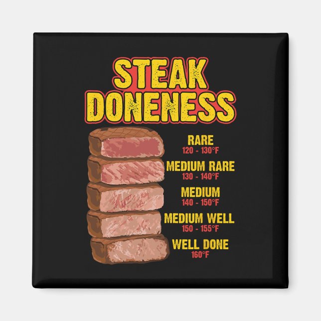 Aimant Tableau de guide de cuisson du steak BBQ viande ch (Devant)